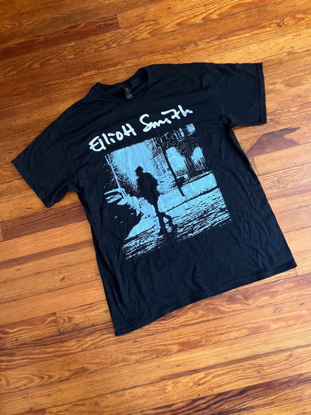 Vintage Elliott Smith Graphic Band Tee Shirt Black Indie Rock Merch